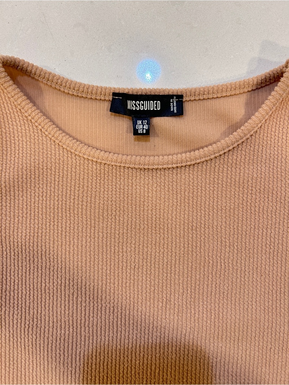Missguided Tan Ribbed Cropped Tank Top - Picture 3 of 3